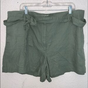 𝅺LOFT Linen Olive Green NEW Shorts 16 Dx